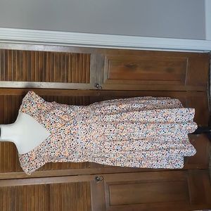 EShakti Rainbow Color Cap Sleeve Midi Dress Sz 16W